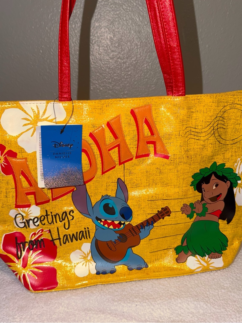 Danielle Nicole Disney Lilo & Stitch Aloha Tote Bag in Yellow